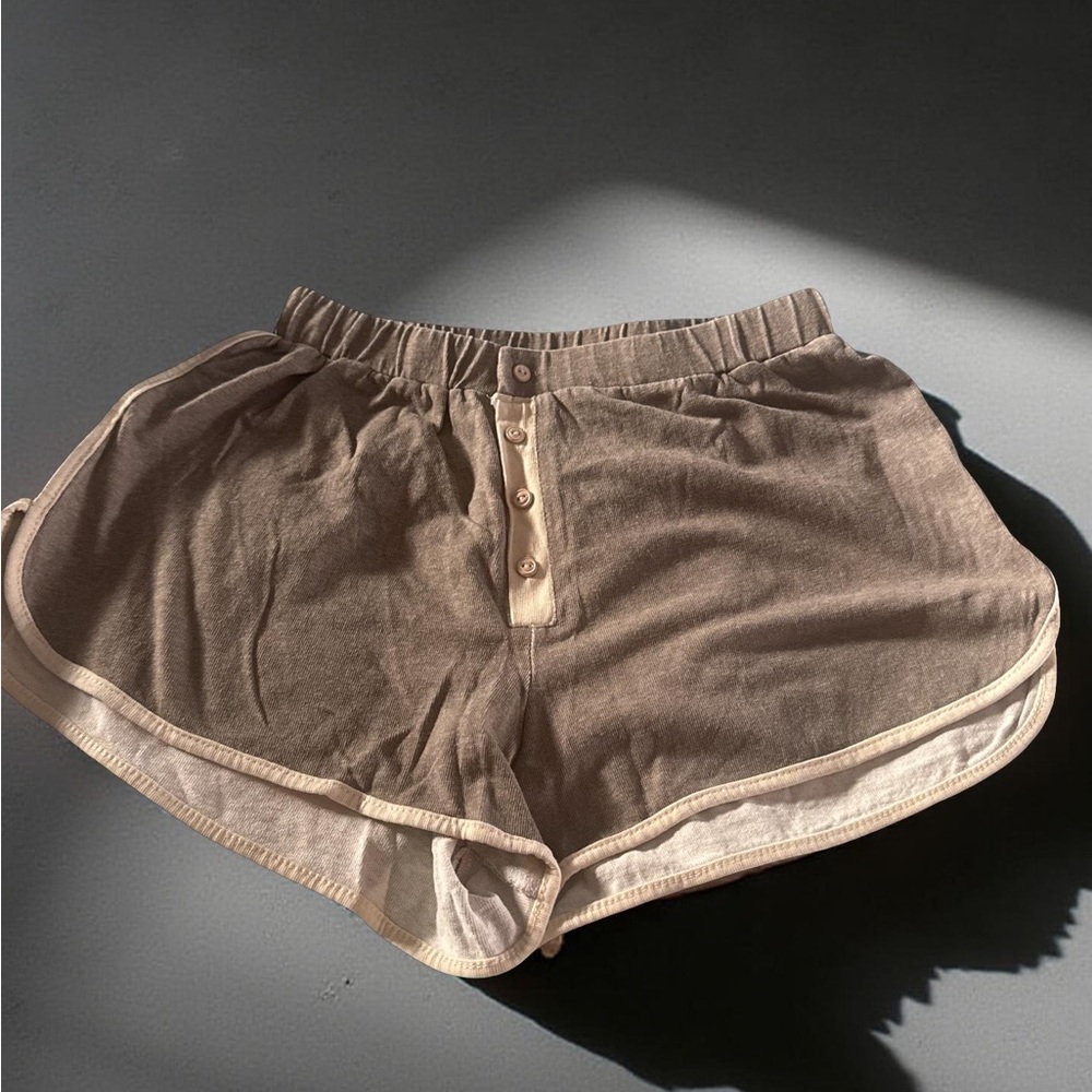 POL Tan Athletic Shorts with Elastic Waistband